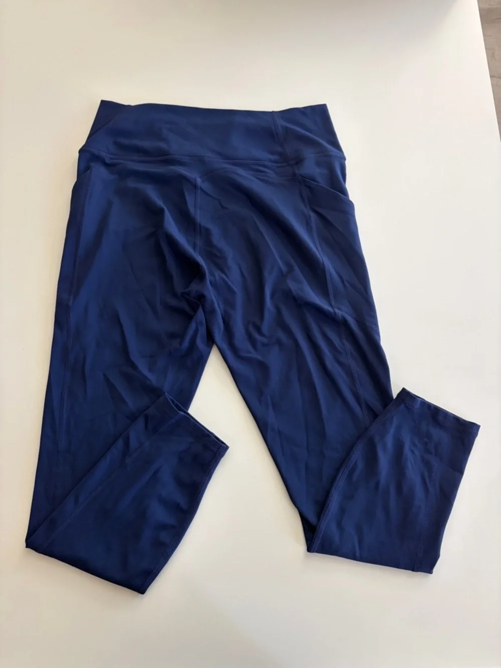 Fabletics Navy Blue High-Waist Pure Luxe Leggings with Side Pockets - Picture 2 of 3